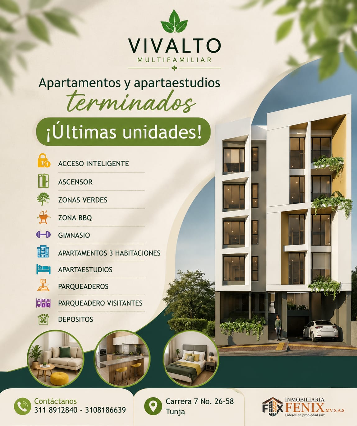 Proyecto de Apartaestudios y apartamentos, Tunja.